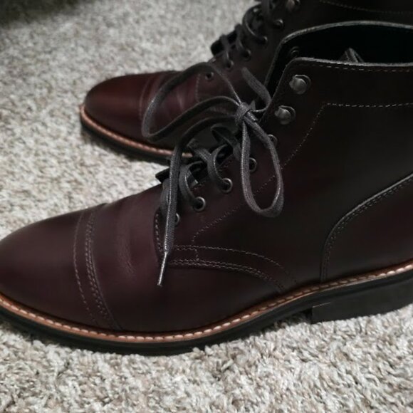 THURSDAY BOOT Captain Brown Leather Cap Toe Boots SZ 9 - Picture 5 of 10